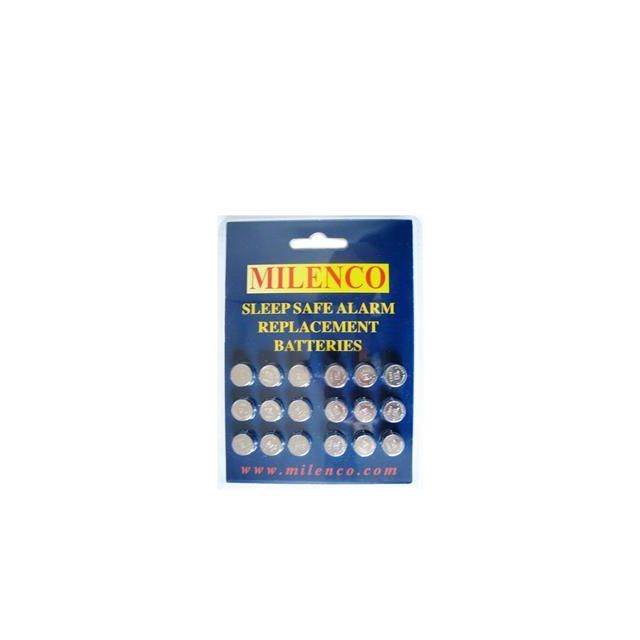 Milenco Sleep Safe Alarm Batteries Pack of 18 to fit 6 Alarms