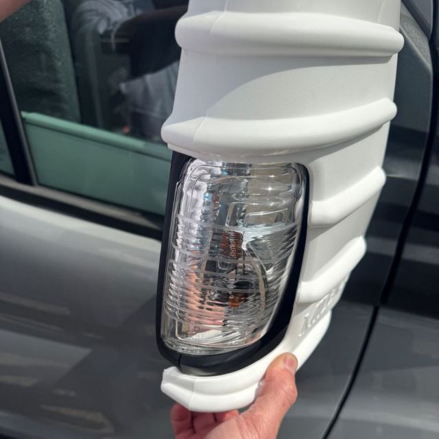 Transit Motorhome - Short Arm Mirror Protector Bumpers, White Upto Early 2025